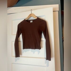 Anthropologie Maeve long sleeve ribbed ribbed tee XS